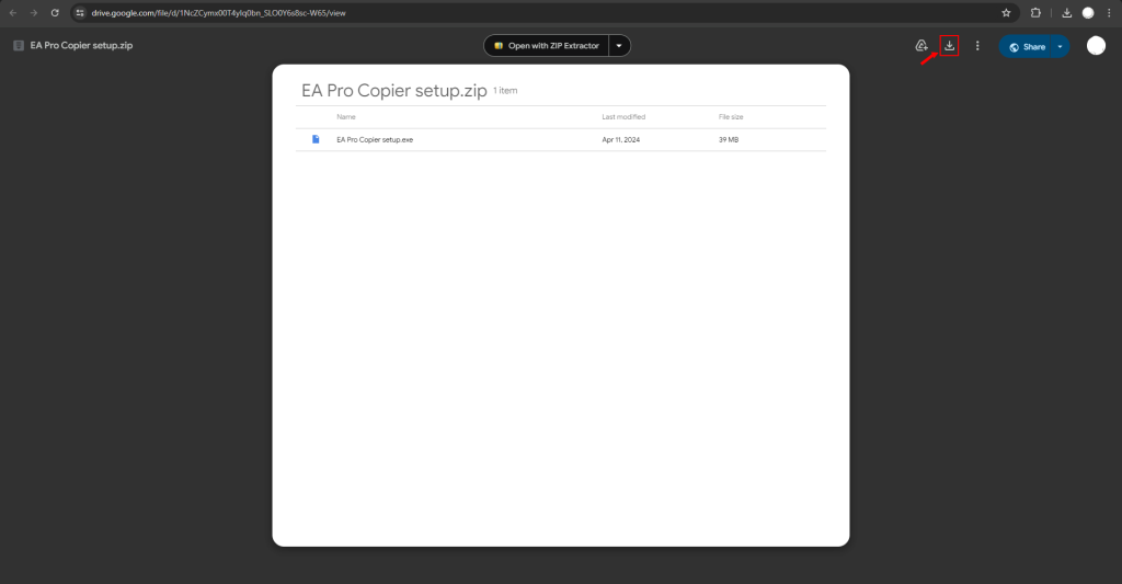 Interface of ExpertAdvisor.pro Telegram Copier download page